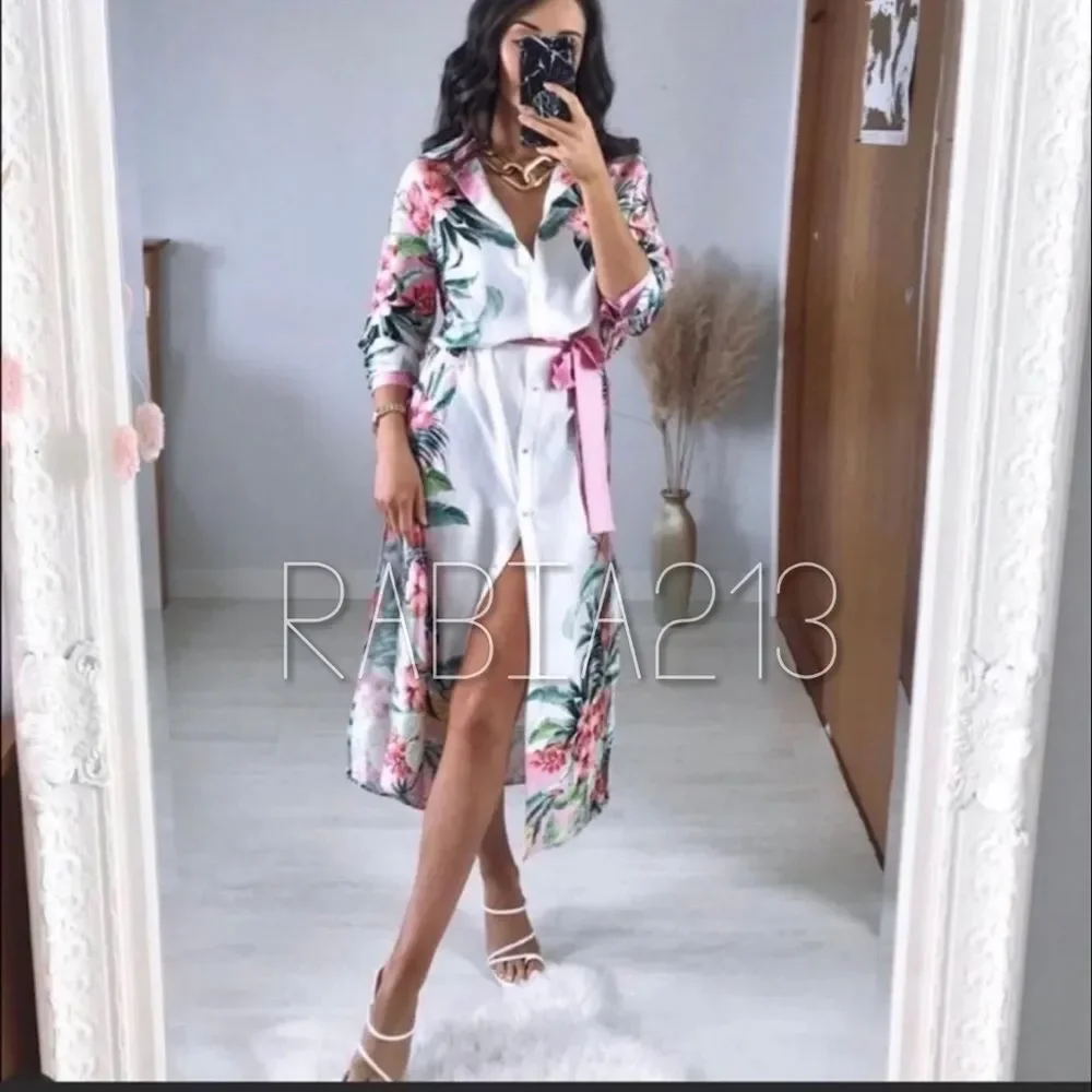 LAST 1!🔥ZARA TROPICAL SHIRT DRESS